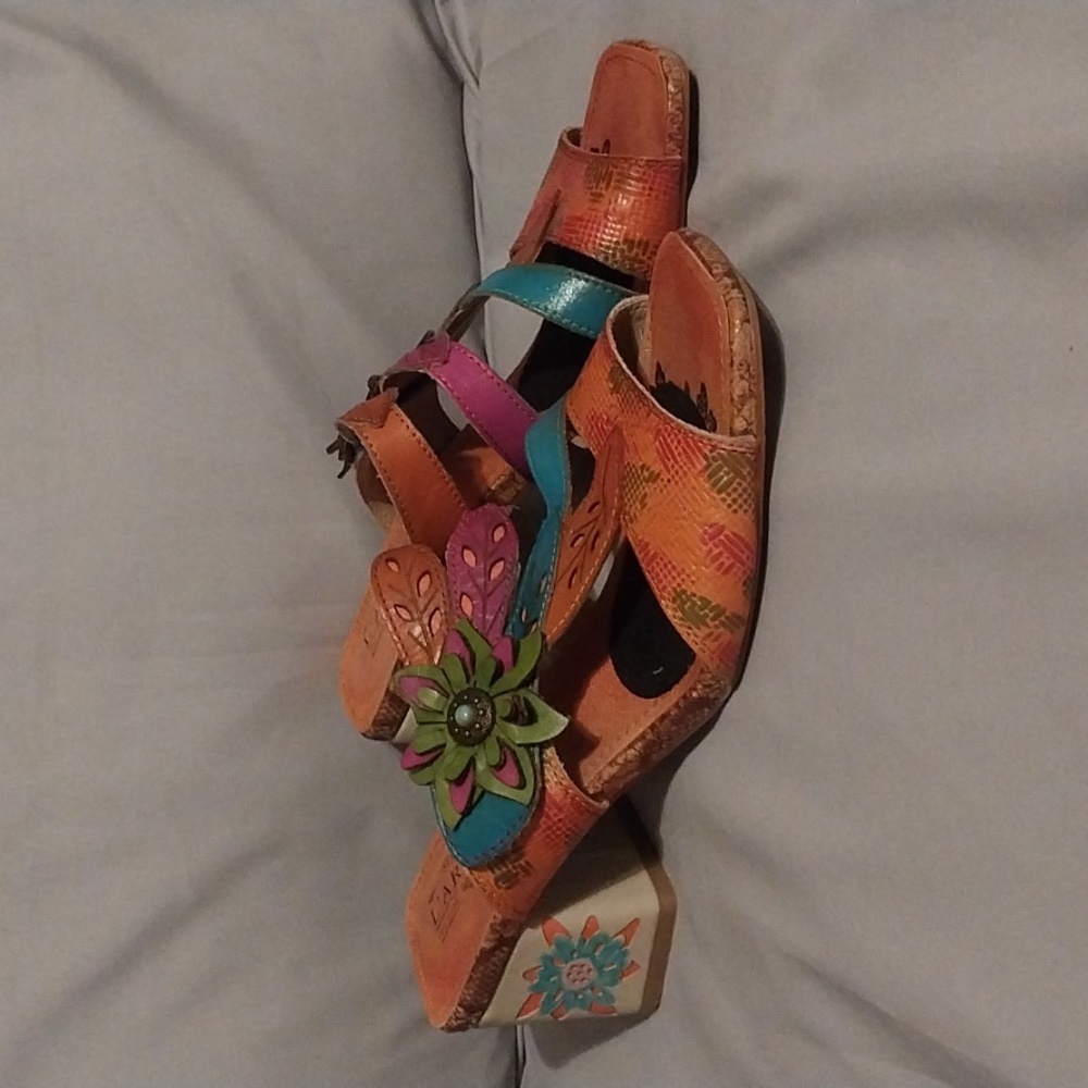 Spring Step L'Artiste Floral Leather Sandal
